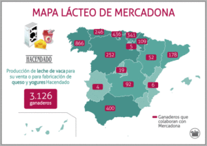 Mapa lácteo Mercadona