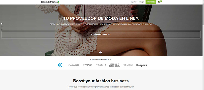 La portada de la plataforma online de moda.