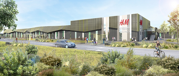 El centro comercial Rennes-Cesson (Francia), acaba este año las obras, con dos importantes firmas textiles (H&M y Mango).