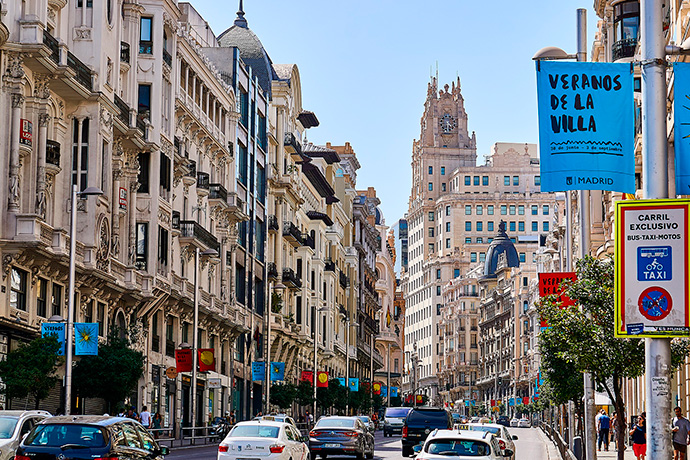 Calle Gran Vía en Madrid