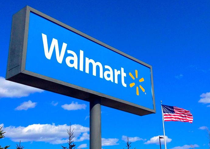 Una señal de la cadena de distribución estadounidense Walmart