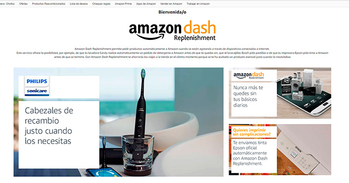 Amazon Dash Replenishment permite a un dispositivo inteligente realizar un pedido de forma automática cuando se agote un producto