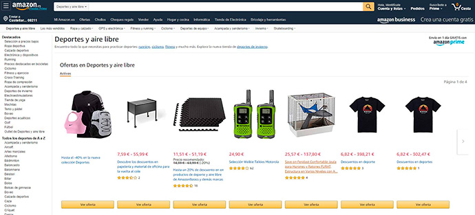 Los productos deportivos resultan la segunda categoría de mayor crecimiento en Amazon