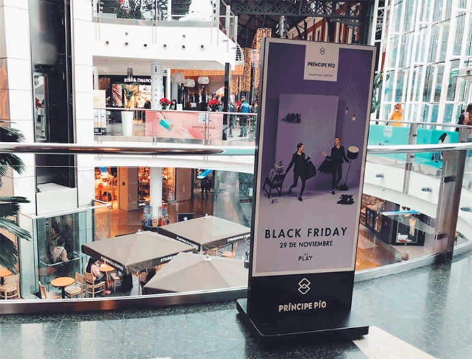 el mejor día fue el viernes negro, que registró un incremento del 8,9% en visitantes. Foto: Centro Comercial Príncipe Pío (Madrid).