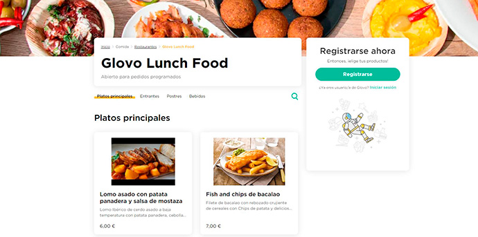 Glovo prueba en Barcelona Glovo Lunch, un servicio de comida a domicilio para oficinas