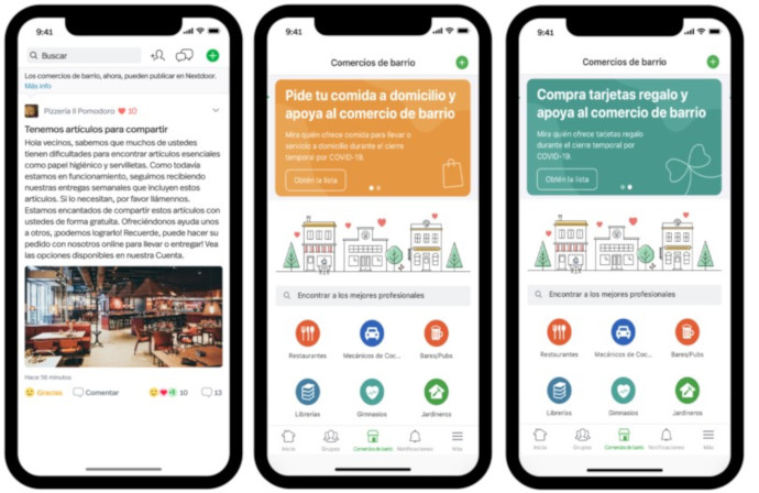 Nextdoor añade nuevas funcionalides para ayudar al comercio de barrio durante el periodo de confinamiento