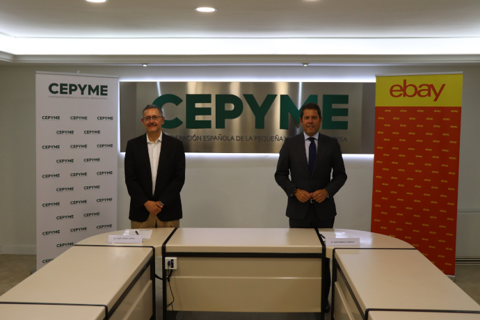 (De izq. a der.) Jose Ángel López, director comercial de eBay España, y Gerardo Cuerva, presidente de CEPYME