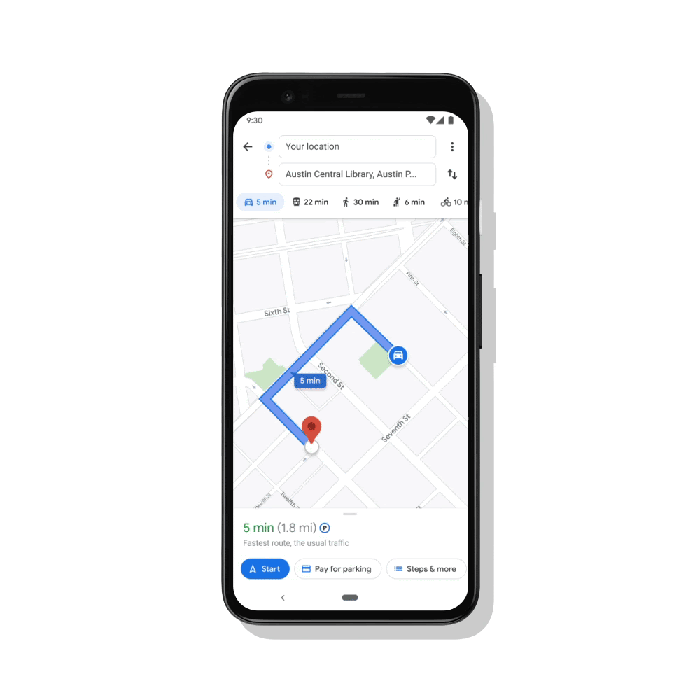 Cómo pagar un parquímetro en Google Maps