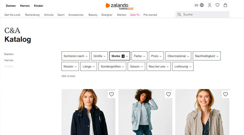 C&A venderá en Zalando España, tras los buenos resultados en Alemania