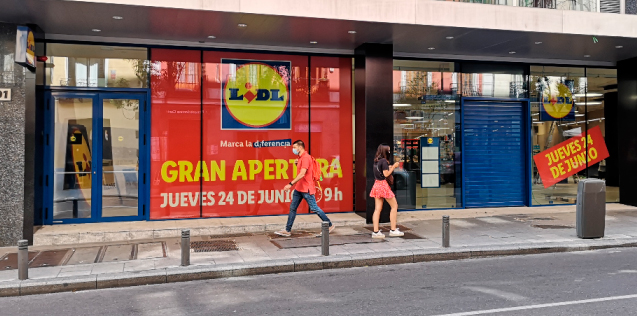 Nueva tienda urbana de Lidl, en el barrio de Malasaña (Madrid)