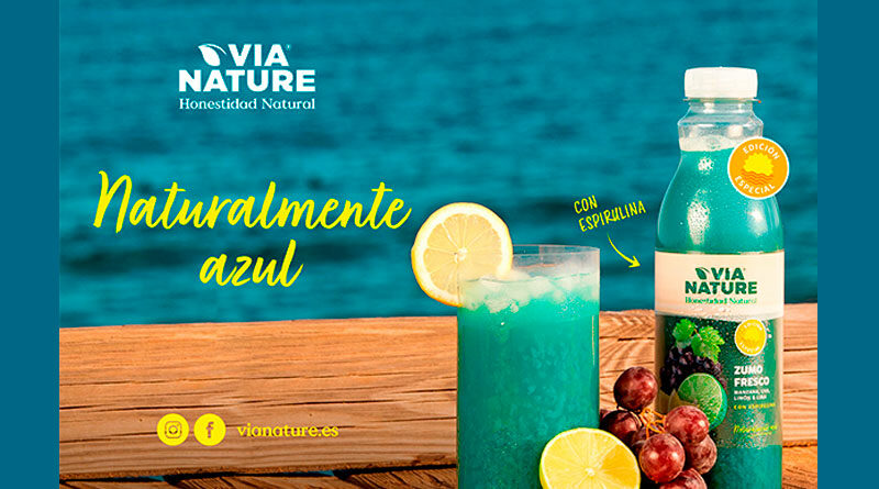 AMC Natural Drink relanza su famoso zumo Via Nature de color azul