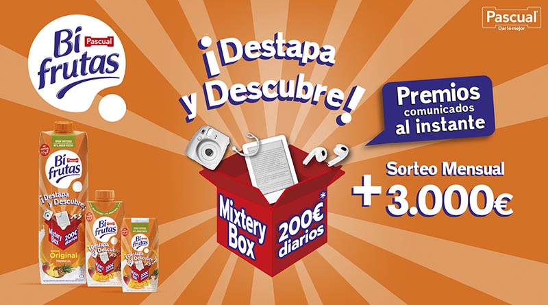 En la nueva campaña de Bifrutas, “Mixtery Box”, el consumidor se puede llevar cada día una caja valorada en 200 euros