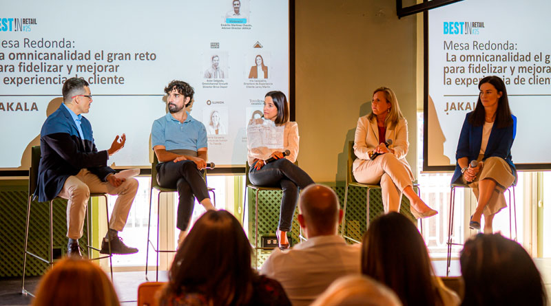 (De izq. a der.) Emérito Martínez (Jakala), Asier Delgado (Brico Depot), Iria Casqueiro (Leroy Merlín), María Caruana (Ilunion Tu Tienda) y Lorena Orbañanos (Avanza Food)
