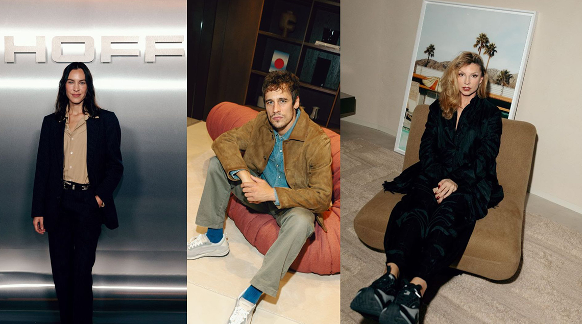 De izq a dcha, Alexa Chung, imagen de Seven, Martiño Rivas, actor presente en el evento Hoff y Najwa Nimri, actriz que acudió al evento del lanzamiento