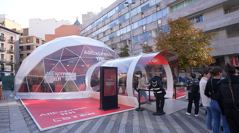 Uno de los Christmas Market de años anteriores de la campaña 11.11 de AliExpress que este año tendrá lugar en Plaza Castilla (Madrid)