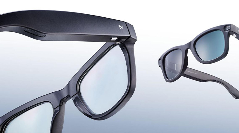 la montura incluye conectividad Wi-Fi, compatibilidad con asistentes móviles, cámara HD, 32 GB de memoria interna, micrófonos y altavoces estéreo