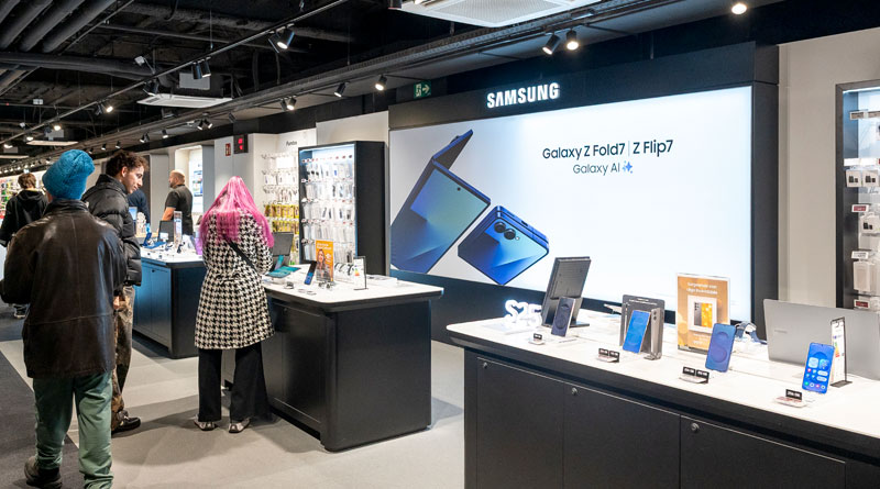 La zona expositora de Samsung, uno de los partners preferentes de Fnac.